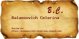 Balassovich Celerina névjegykártya
